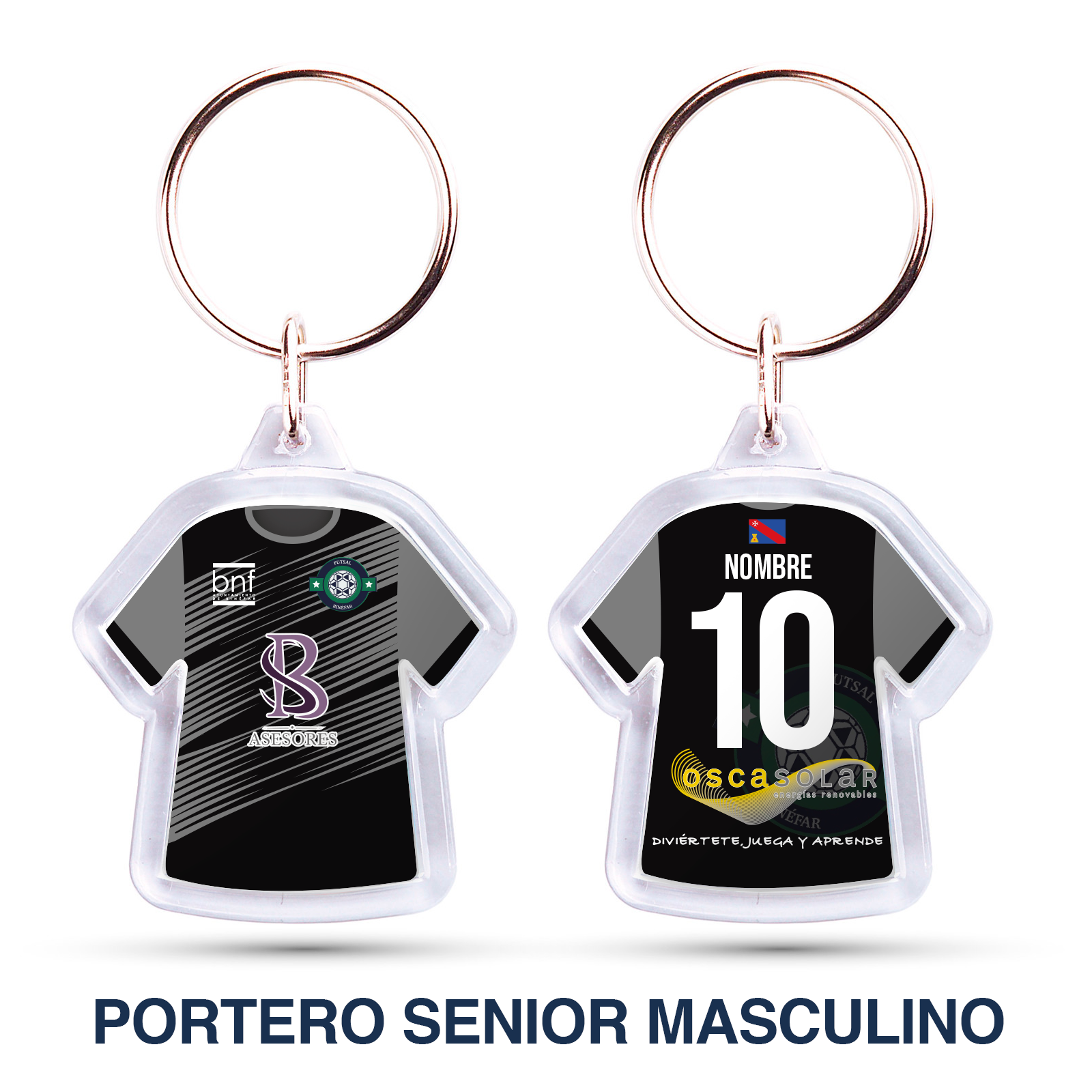 Camiseta NEGRA PORTERO SENIOR MASCULINO Futsal Binéfar